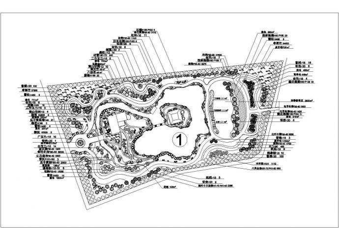 某市现代公园景观规划种植设计图纸_图1