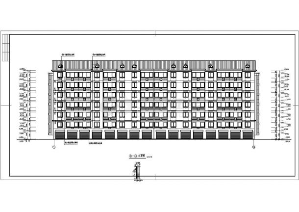 地上6层住宅楼建筑设计CAD施工图（附地下车库）-图二