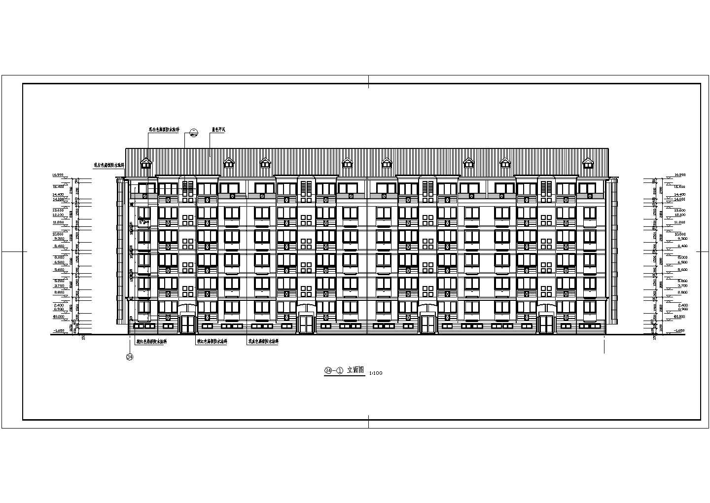 地上6层住宅楼建筑设计CAD施工图（附地下车库）
