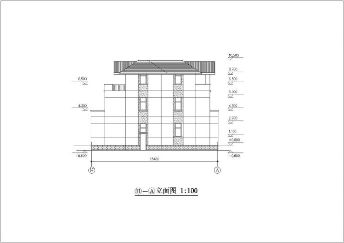 某漂亮三层独栋自建别墅建筑设计图_图1