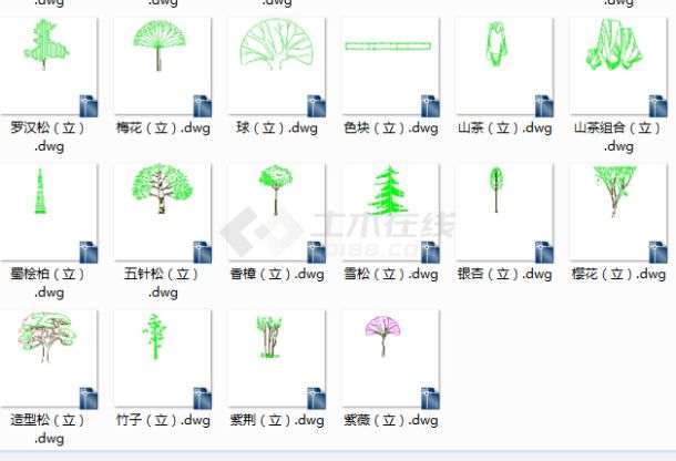 园林景观cad设计图块花草cad图块单个树cad图块（400多个史上最全）-图二