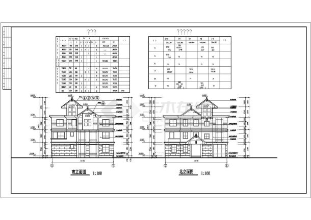 砖混三层中空农村自建房屋建筑设计图-图一