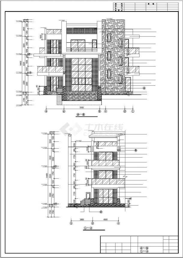 某地两层半住宅建筑设计施工图纸（带效果图）-图二