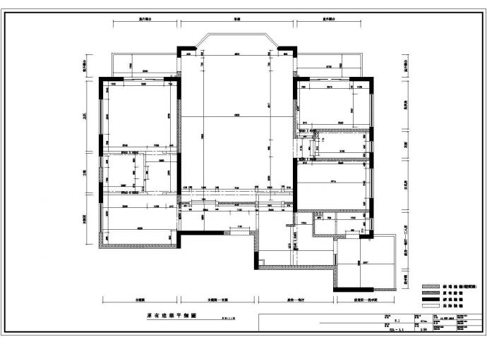 四居室样板房装修平面设计cad施工图_图1