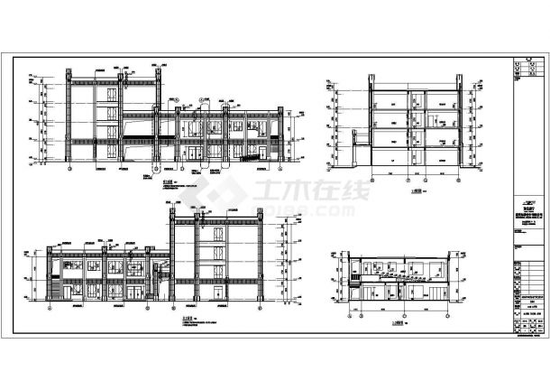 4500平方米四层框架小学教学楼全套建筑cad施工图（说明齐全）-图二
