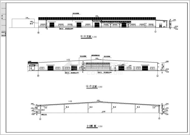 某大型车间建筑施工图纸（共14张、标注详细）-图二
