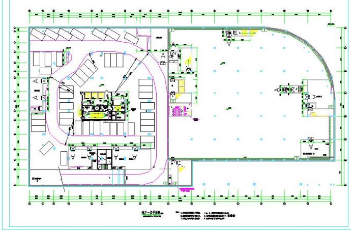 某大型商场及地下室建筑设计图cad（共7张）_图1