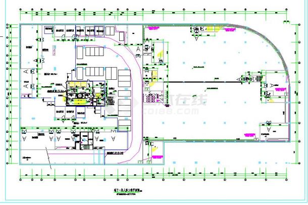 某大型商场及地下室建筑设计图cad（共7张）-图二