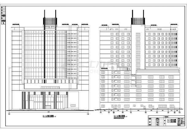 某大型商务楼建筑设计图纸cad（共16张、含说明）-图一