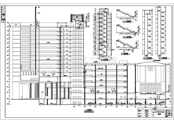 某大型商务楼建筑设计图纸cad（共16张、含说明）-图二