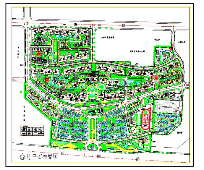 某地方城市小区建筑规划总平面设计图纸_图1