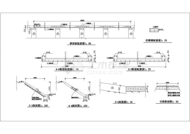 设计精准的漫水桥全套建筑CAD设计图-图二
