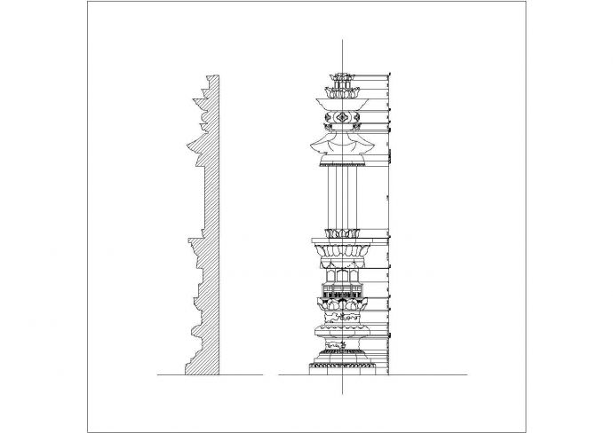 非常实用的古代建筑经幢建筑构造CAD详图_图1