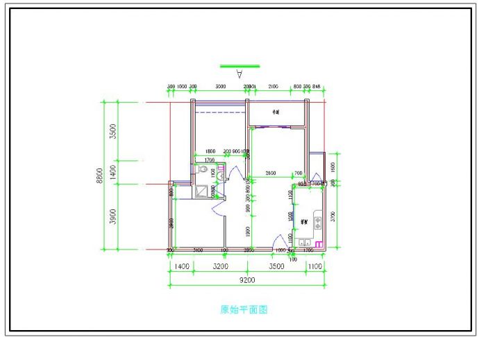 两居室小户型简单装修设计cad施工方案图_图1