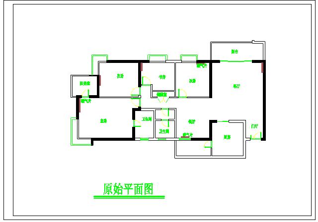 现代风格三居室家装设计CAD施工图