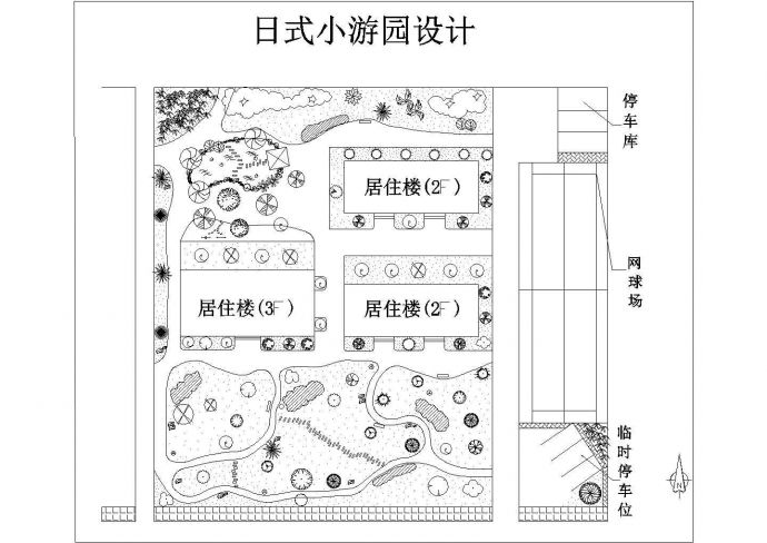简约日式小游园景观规划设计平面图纸_图1