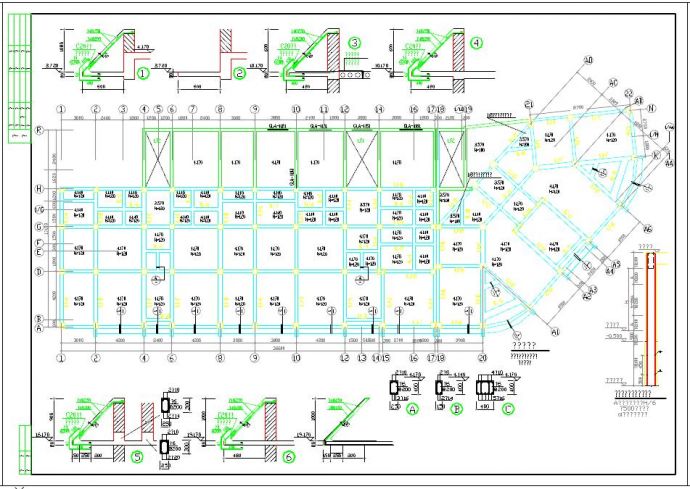 六层底框结构办公楼结构设计CAD施工图_图1