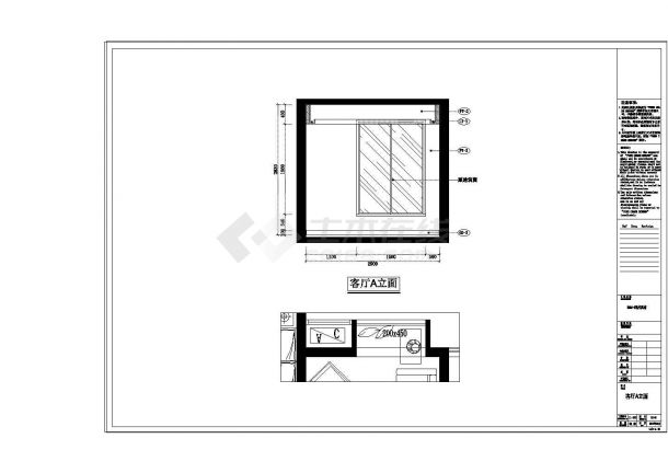 现代摩登两室两厅样板房室内装修设计图纸（含装修效果图）-图一