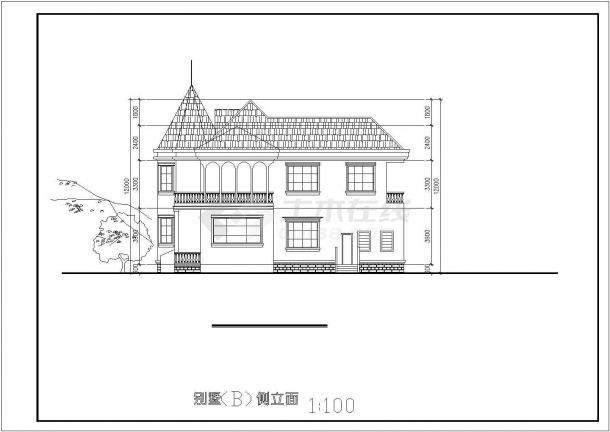 某地豪华小区别墅建筑设计方案图纸-图二