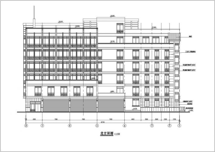某地六层商务办公楼建筑CAD施工设计图_图1