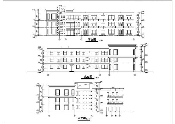 某城市3层幼儿园建筑设计图纸（详图详细）-图一