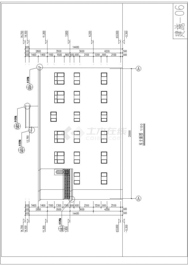 门诊楼建筑CAD示意图-图一