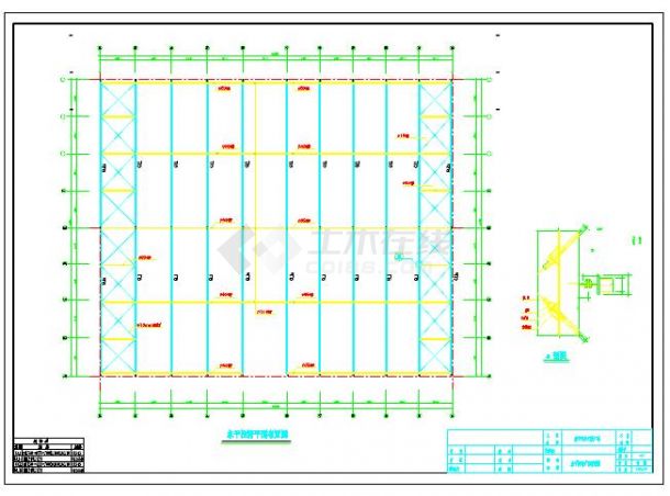 某钢结构4S店结构设计CAD施工图-图二