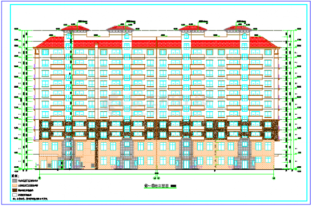 1万平米地上11层地下1层居住住宅楼整套建筑CAD设计施工图（详细大样图、节能设计）-图二