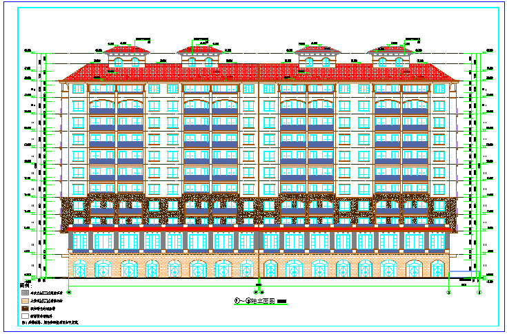 1万平米地上11层地下1层居住住宅楼整套建筑CAD设计施工图（详细大样图、节能设计）