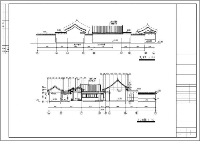 长26.2米宽21.3米农村一层小型四合院住宅建筑图纸（1外观效果）_图1