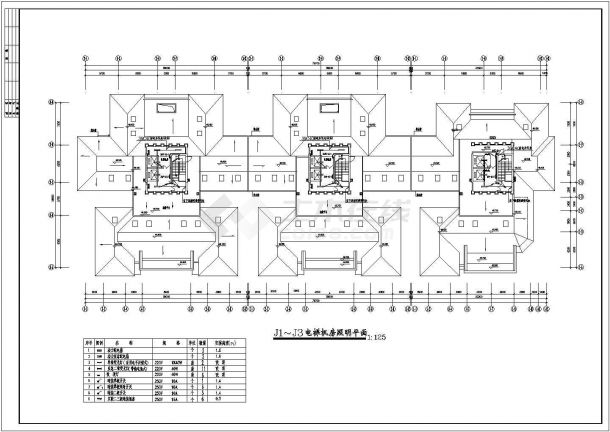 某地区居住建筑电气设计屋面平面图-图二