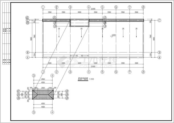 某城市小学教室大门建筑施工图纸（详细）-图二