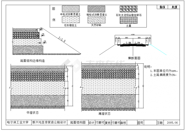 某地工业大学二级公路毕业设计（全套）-图二