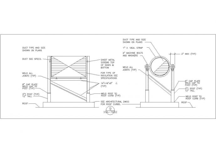 国外设计的常用风管和水管道支撑施工图_图1