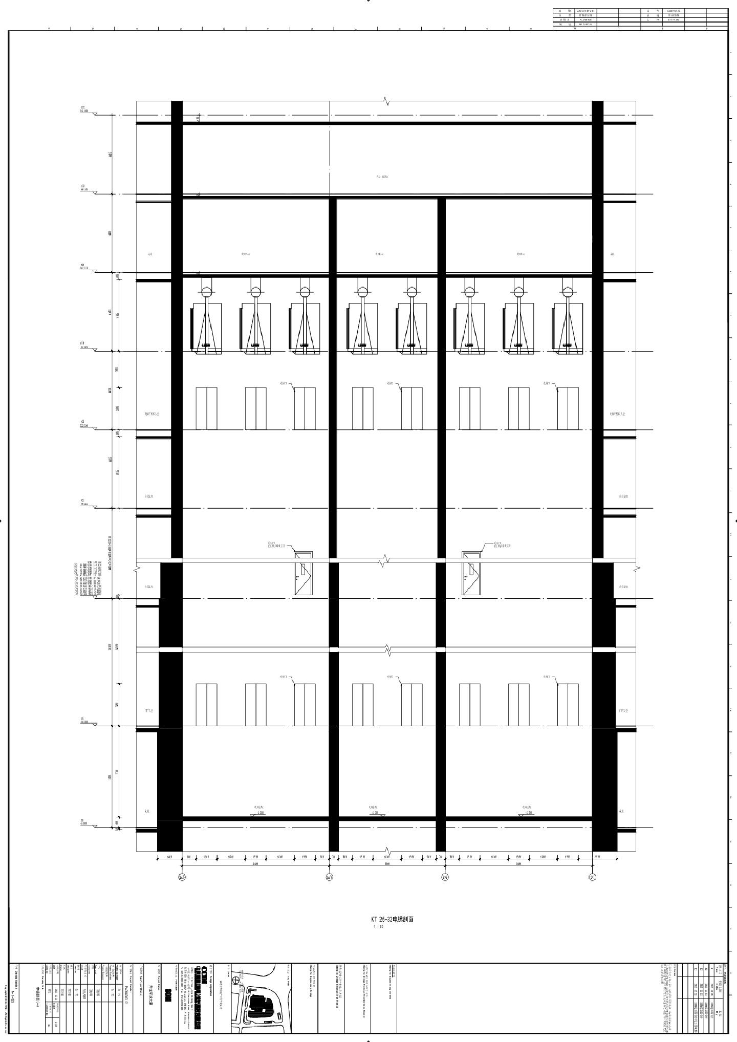 升龙环球大厦-建施-电梯剖面CAD图