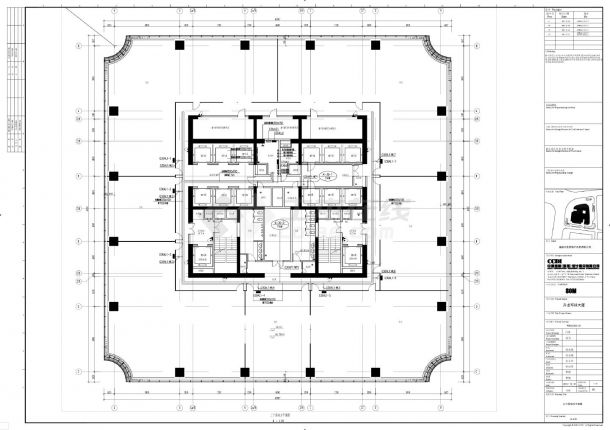 升龙环球大厦-电气施工E-418三十层动力平面CAD图-图一