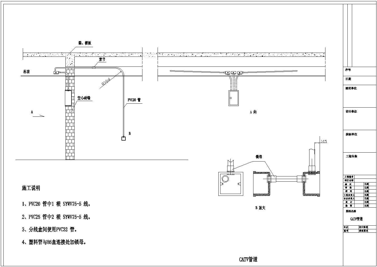 广电网络电缆CATV管道施工设计详图