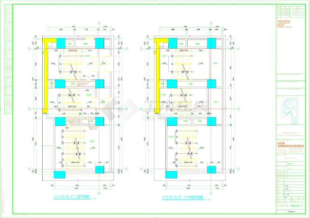 水湾壹玖柒玖广场裙房地下室-LT-0-25，26，27楼梯详图CAD图-图二