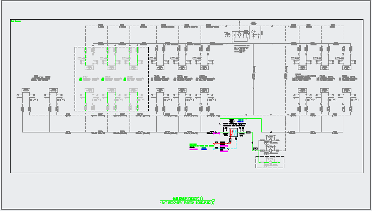 空气处理机组乙二醇热回收系统图（2张CAD图）