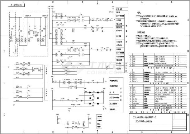 35KV变压器双加进线及二次原理图（02052D）-图二
