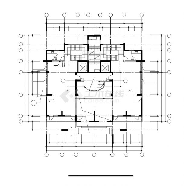 某某机械部设计二院建筑结构平面图CAD图-图二