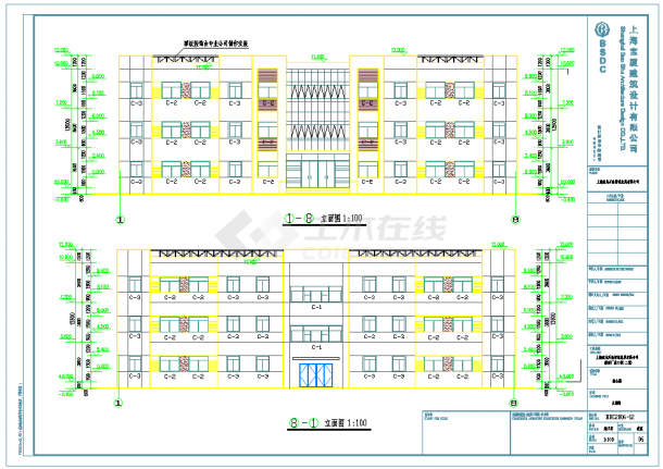 某地区石油管道公司综合楼建筑施工图-图一