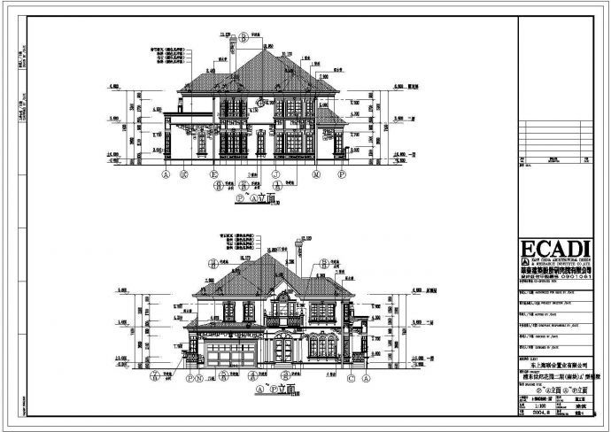 某古典风格框架二层别墅建筑设计图_图1