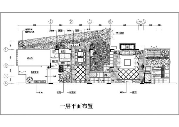 上海三层高档豪华别墅装修平面布置图（带地下室图）-图一