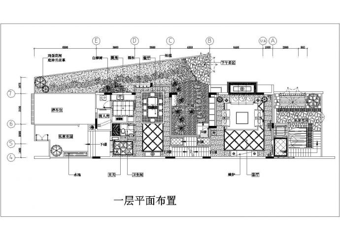 上海三层高档豪华别墅装修平面布置图（带地下室图）_图1