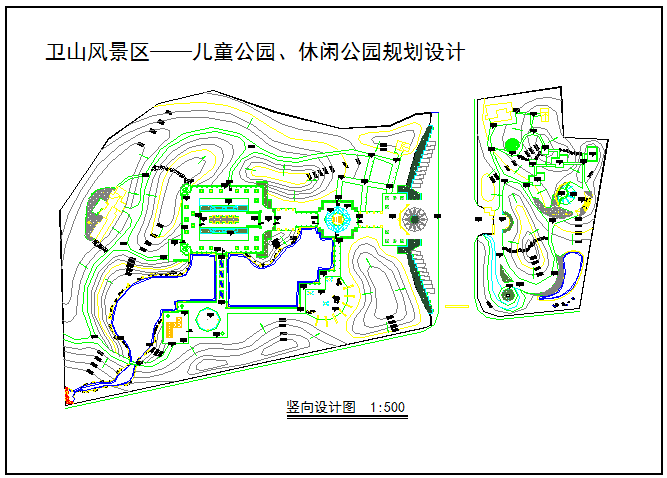 某地风景区儿童公园竖向园林详细设计平面图_图1