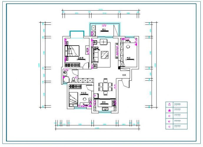全套现代风格三居室CAD装修设计施工图_图1