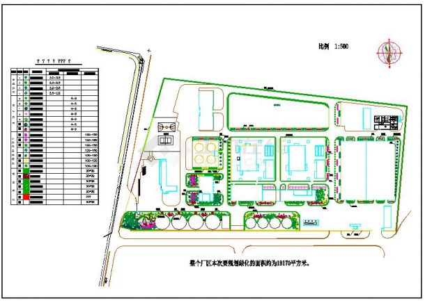 近两万平米大型厂区景观绿化cad设计施工图-图一
