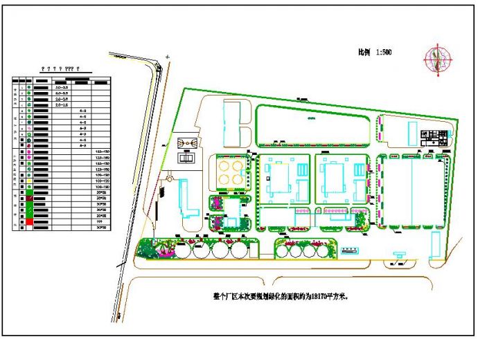 近两万平米大型厂区景观绿化cad设计施工图_图1