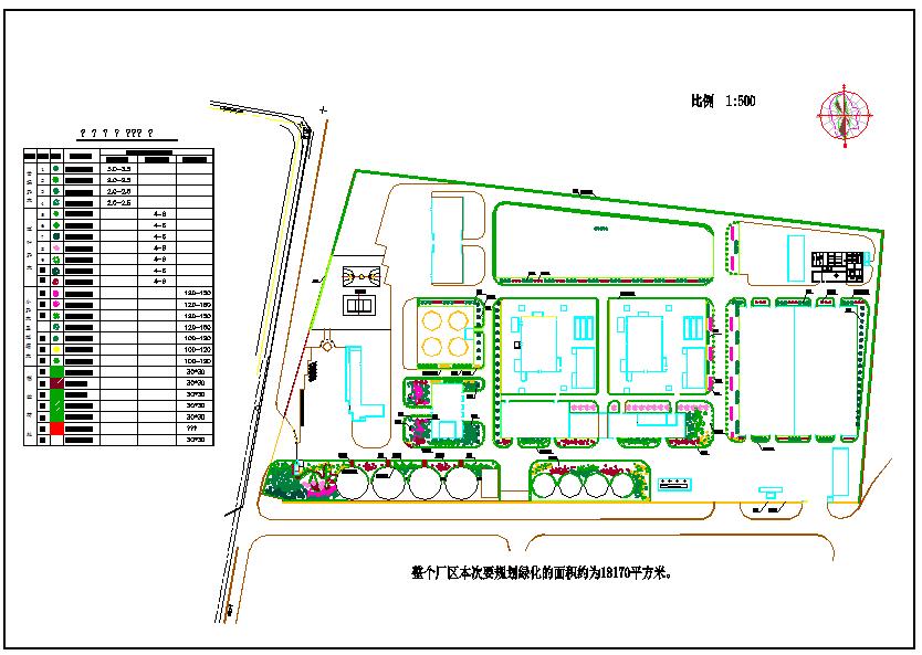 近两万平米大型厂区景观绿化cad设计施工图
